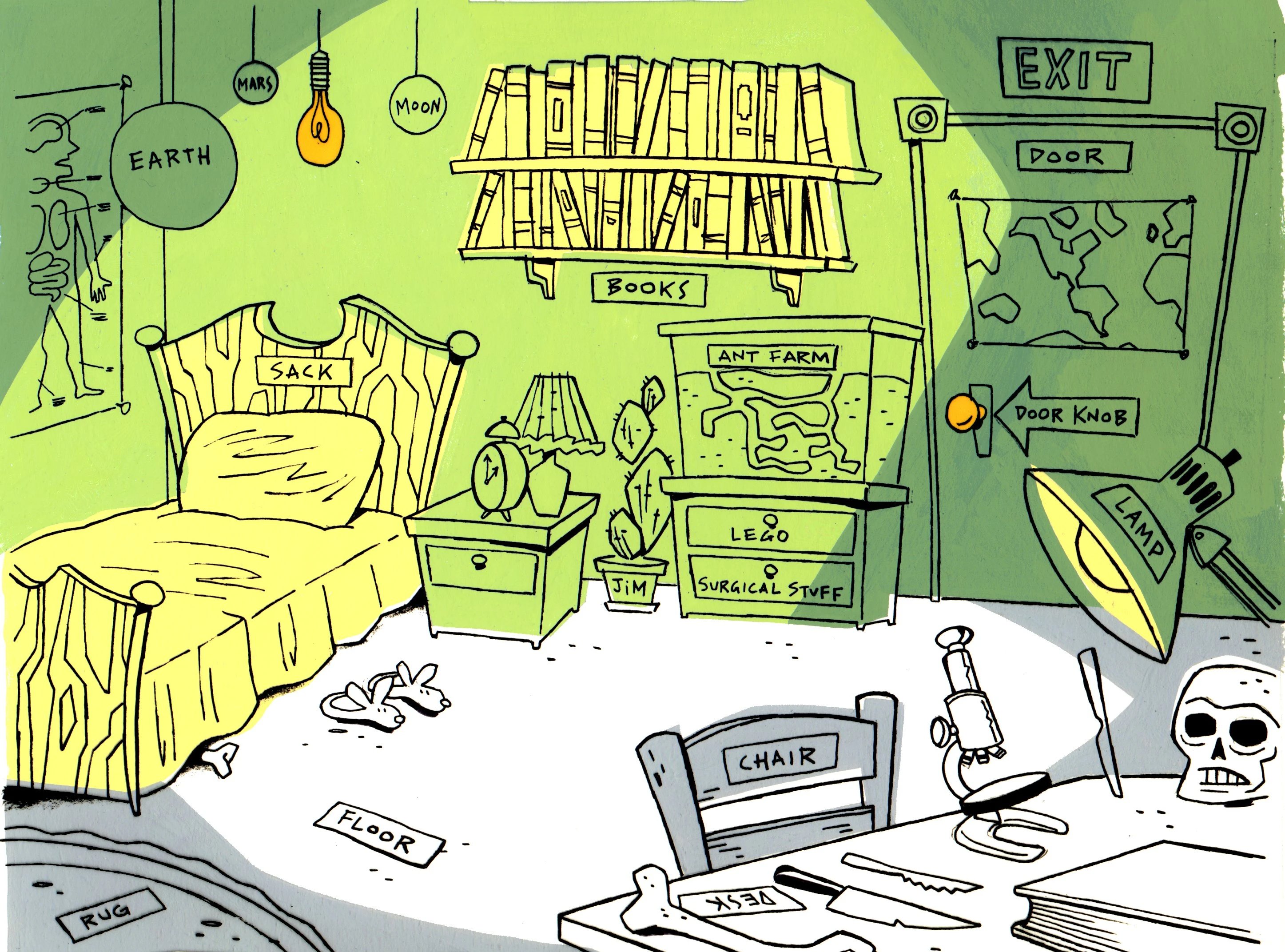 Ed, Edd n Eddy - Double D's Room Background - Hand Painted