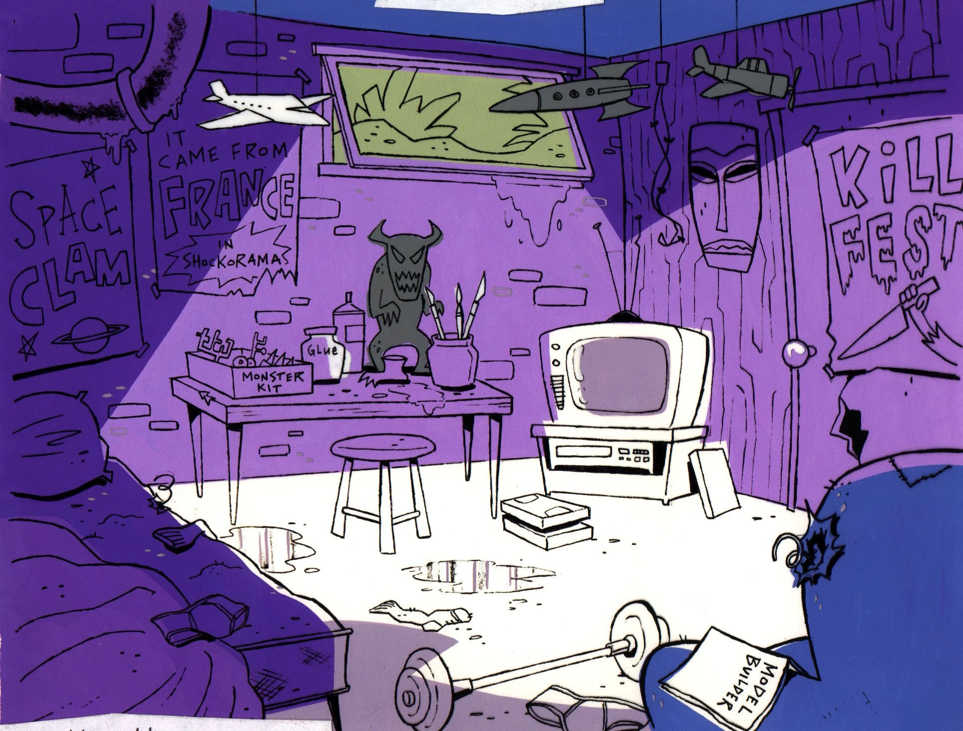 Ed, Edd n Eddy - Ed's Room Background - Hand Painted